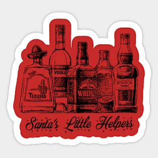 Santa's Little Helpers (black) Sticker